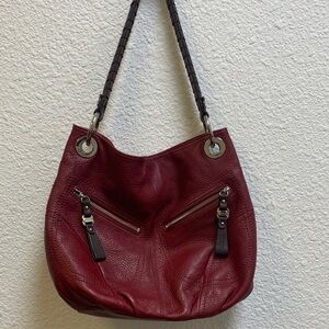 B. Makowsky Hillary II leather hobo bag in burgundy